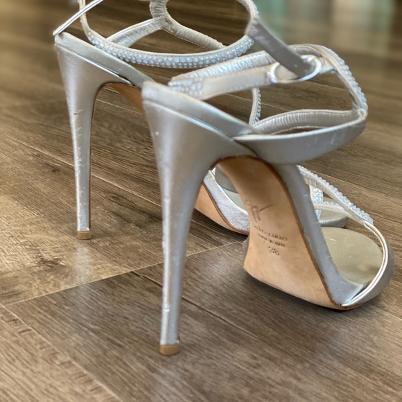 Silver jeweled Giuseppe Zanotti heels; size 38; worn twice - Picture 6 of 6